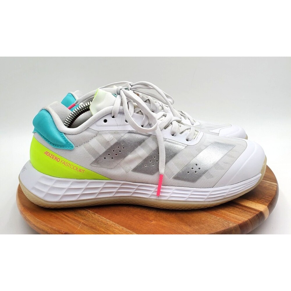 Adidas Adizero Fastcourt 2.0 Shoes Women's 5 White Colorful Accent Sneakers NWT